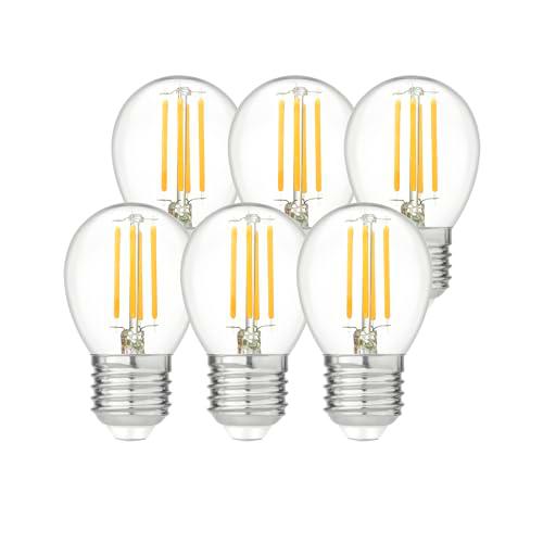 Garza - Pack de 6 Bombillas Filamento Esférica, Casquillo E27