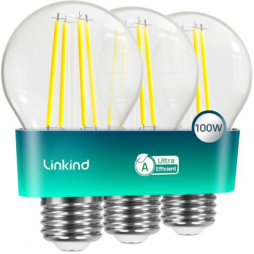 Linkind - foco LED de filamento LED A60 Clase A de 100 W