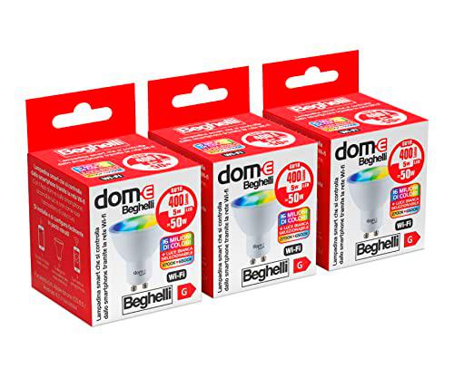 Beghelli Dom-e Bombilla LED Alexa Smart SPOT GU10 RGB-CCT WiFi