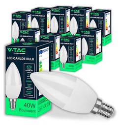 V-TAC 10x Bombillas LED Vela E14-4,5W (Equivalente a 40W)