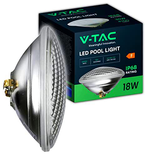 V-TAC Lámpara LED para Piscina 18W - PAR56 - Foco LED de Vidrio Antigolpes para Iluminación de Piscinas y Fuentes