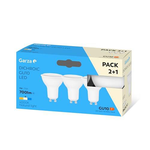 Garza - Pack 2+1 Bombillas Led, Casquillo GU10, Luz Neutra 6500K