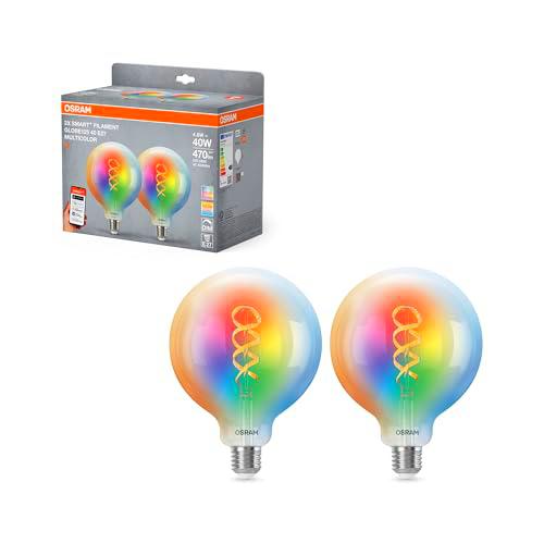 OSRAM SMART+ Bombilla Globe filament RGB (pack de 2, E27, 5W)