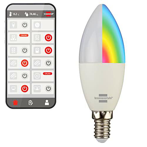 Brennenstuhl Connect Bombilla LED WiFi SB 400 E14 (compatible con Alexa y Google Assistant