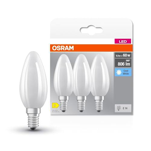 OSRAM Lámpara de filamento de estrella, E14 base, vidrio esmerilado ,Blanco frío (4000K)