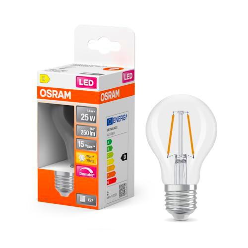 OSRAM Lámpara LED Superstar A25 con filamento en forma de bombilla regulable