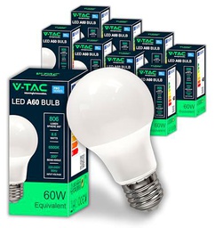 V-TAC 10x Bombillas LED E27 - [ Alta Eficiencia 8,5W ]