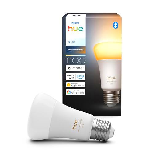 Philips Hue - Bombilla Led inteligente, E27, Luz Blanca cálida a fria