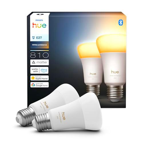 Philips Hue Bombilla A60 Smart LED, White Ambiance