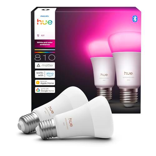 Philips Hue Bombilla A60 Smart LED, White and Color Ambiance