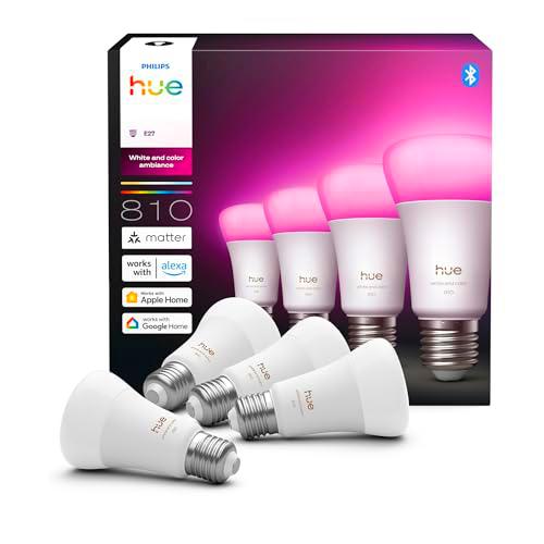 Philips Hue Bombilla A60 Smart LED, White and Color Ambiance