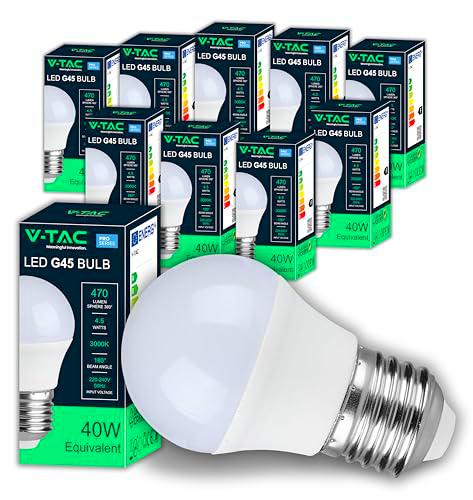 V-TAC 10x Bombillas LED G45 - [ Máxima Eficiencia 4,5W ]
