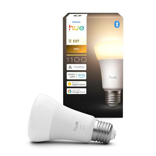 Philips Hue Bombilla A60 Smart LED, luz blanca cálida 2700 K