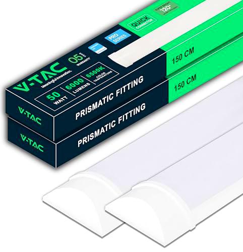 V-TAC 2x Pantalla LED Luminaria 150 CM - 50W - Chip Samsung