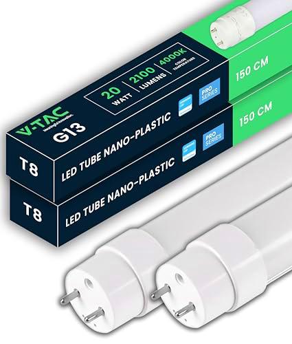 V-TAC 2x Tubo LED 150 CM - T8 G13-20W - 2100 Lúmenes