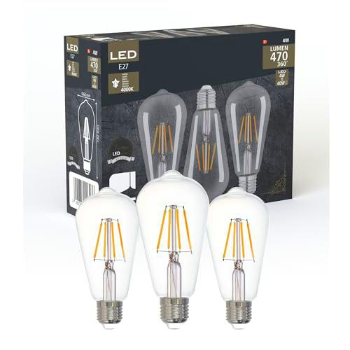 Eglo set de 3 lámparas de filamento LED con casquillo E27