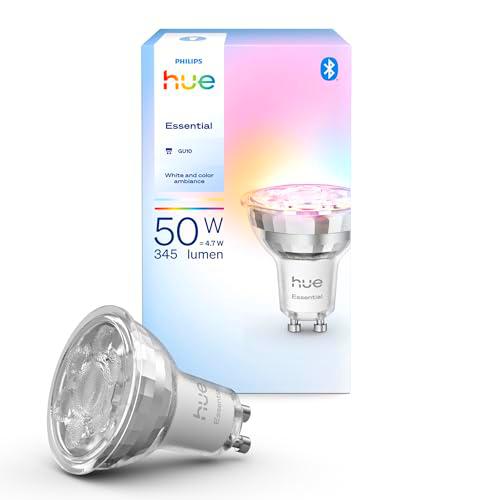 Philips Hue Essential Smart LED GU10 Spotlight, white and colour