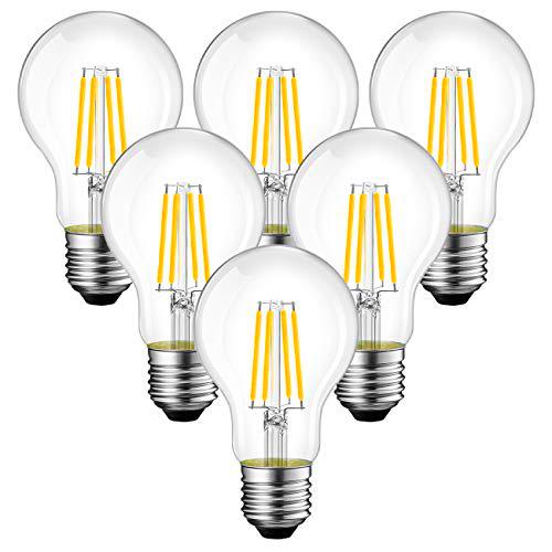 ANWIO 6x 6.5W Bombillas Vintage Edison LED E27, Bombillas con Filamento Casquillo Gordo