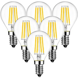 ANWIOx6 Bombilla LED de Filamento de 5,5 W,Equivalente a una Potencia de 60 W,Bombilla LED de Luz Cálida con Casquillo E14,806 Lúmenes