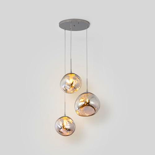 BARCELONA LED - Lámpara colgante triple de cristal Cromado "KADNIS"