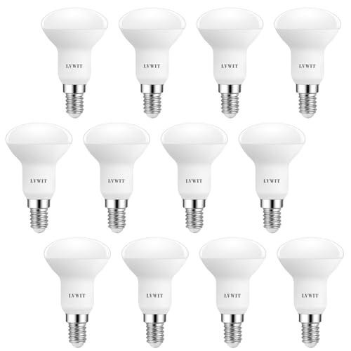 LVWIT Bombillas LED E14, 7.2W Equivalente a 60W, 2700K Luz Blanca Cálida