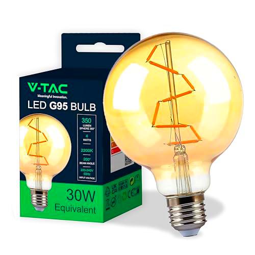 V-TAC Bombilla LED de Filamento Vintage Ámbar - Globo G95