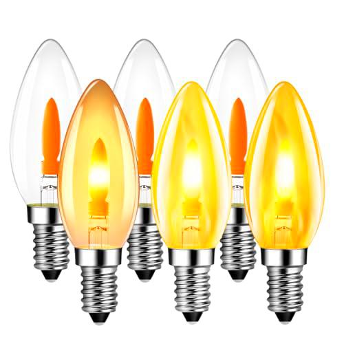 LVWIT Bombilla LED con Llama, Bombilla Retro con Llama Parpadeante E14