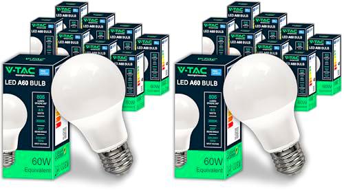 V-TAC 10x Bombillas LED E27 - [ Alta Eficiencia 8,5W ]