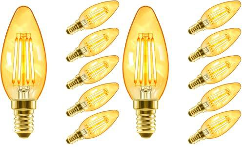 LVWIT 6x Bombillas E14 Vintage Vela LED (Casquillo Fino) 4W