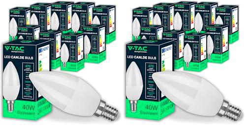 V-TAC 10x Bombillas LED Vela E14-4,5W (Equivalente a 40W)