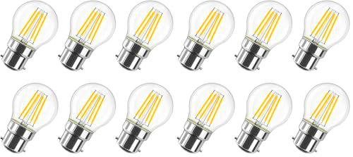 LVWIT 6 Unidades B22 Bombillas Golf G45 Filamento LED Retro Vintage