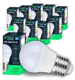 V-TAC 10x Bombillas LED G45 - [ Máxima Eficiencia 4,5W ]