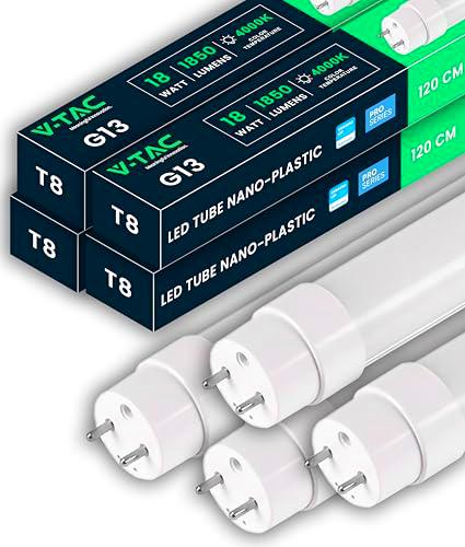 V-TAC 4x Tubos LED 120 CM - T8 G13-18W - 1850 Lúmenes