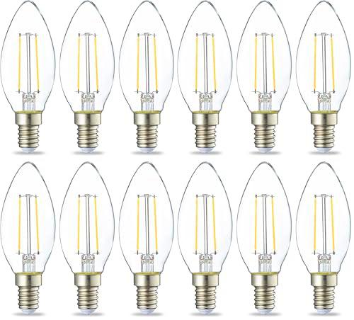 Amazon Basics Bombilla de vela pequeña LED E14, Edison