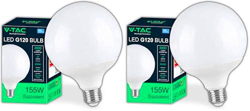 V-TAC Bombilla LED Globo E27-22W (Equivalente a 155W) G120-2600 Lumen