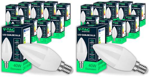 V-TAC 10x Bombillas LED Vela E14-4,5W (Equivalente a 40W)