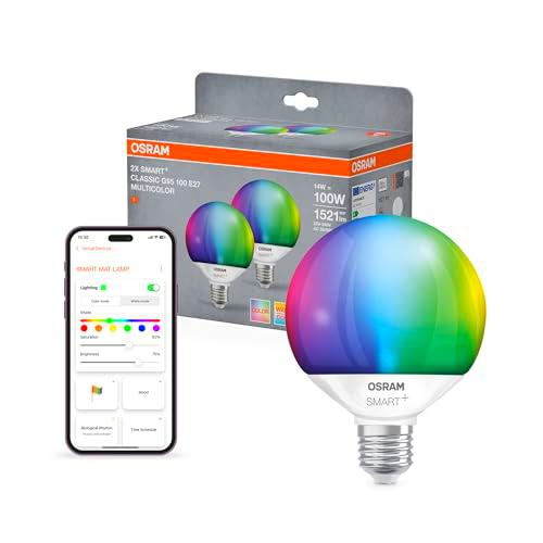 OSRAM SMART+ Bombilla Globe RGB (pack de 2, E14, 14W)