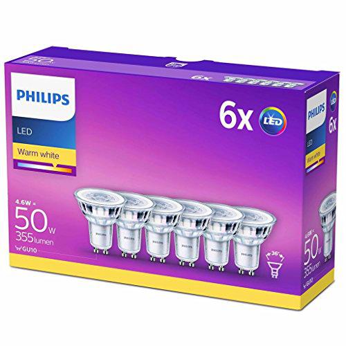 Philips Lighting GU10 Cristal Bombillas, 4.6 W equivalentes a 50 W en incandescencia