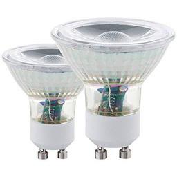 Eglo 11526 - Juego de 2 bombillas LED GU10 COB 4000 K - 5 W - Luz de día - 400 lm