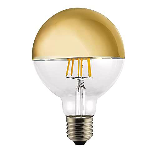 CristalRecord Bombilla LED, Luz Cálida E27, 6 W, Dorado