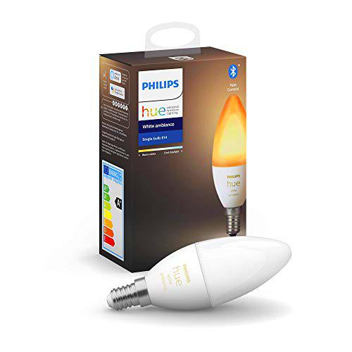 Philips Hue Bombilla Inteligente Vela LED E14, 5.2 W