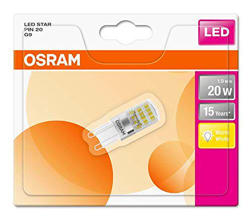 Osram 812000 Bombilla LED G9, 1.9 W, Blanco, 9 Unidades