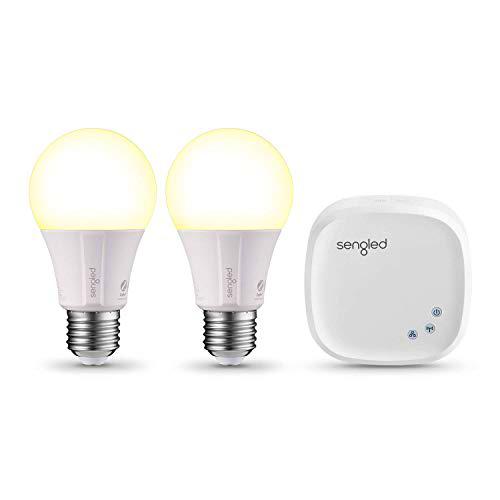 sengled Element Smart Home Starter Set, 2 x 9 W Regulable zigbee Bombilla LED + 1 x Hub