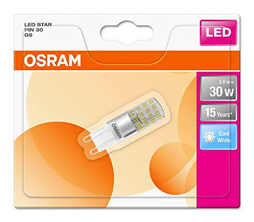 Osram 812383 Bombilla LED G9, 2.6 W, Blanco, 9 Unidades