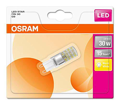 Osram 812062 Bombilla LED G9, 2.6 W, Blanco, 9 Unidades