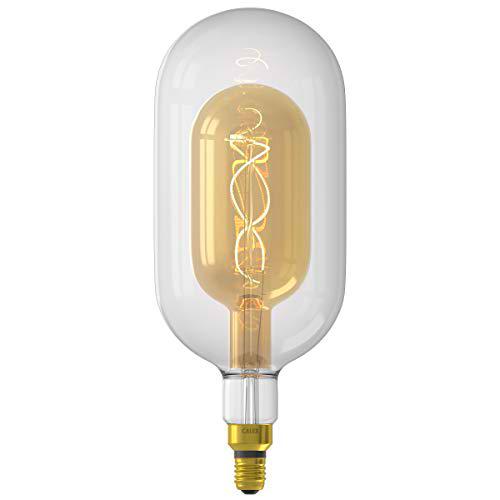 Calex Bombilla LED regulable de cristal, 3 W, transparente/dorado