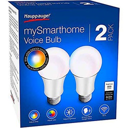 Hauppauge mySmarthome Voice Bulb, 2 unidades WiFi LED RGB-w