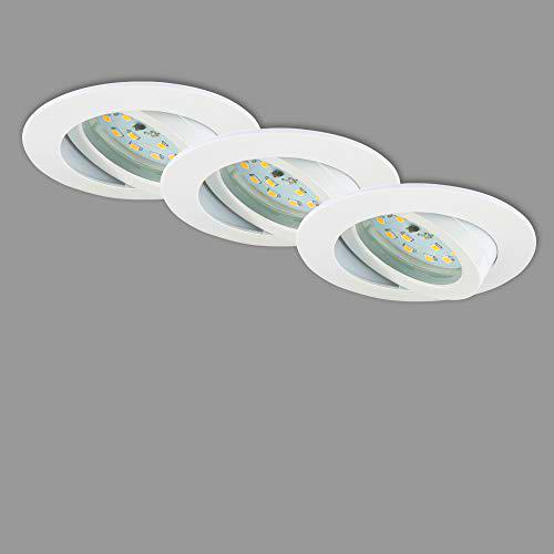 Briloner Leuchten - Focos LED empotrables, Set de 3 lámparas de techo regulables