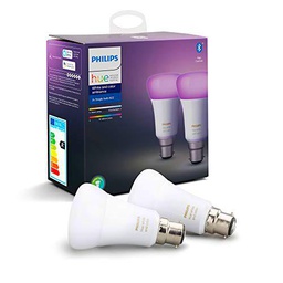 Philips Hue Pack de 2 Bombillas Inteligentes LED B22