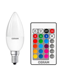 OSRAM LED STAR+ Vela RGBWFR 25 dimmable via remote control 4,5W 2700K Blanco cálido E14 Lote de 12 unidades